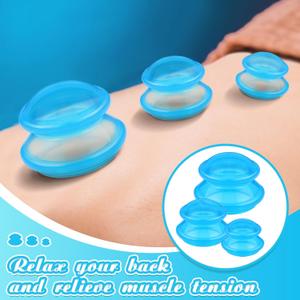 TrelaCo 5 Pcs Cupping Kit for Massage Therapy 3 Sizes Silicone Cupping Set Chinese Massage Therapy for Studio Household Cellulite Joint Pain Muscle Pain(Clear Blue)