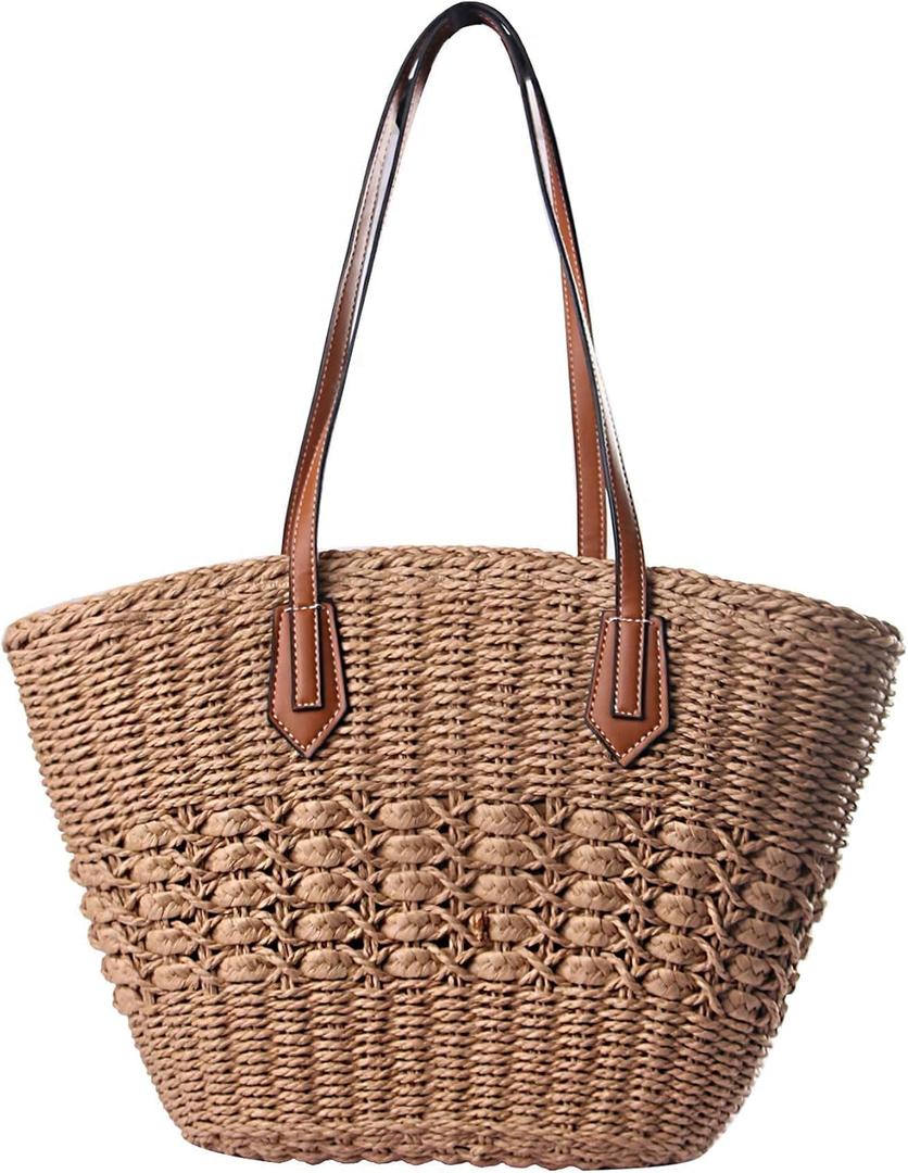 Eiyye Straw Hobo Bag for Women Handwoven Straw Shoulder Purse Boho Beach Bag