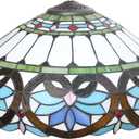 16 Inch Baroque Lamp Shade Replacement Only Tiffany Style Stained Glass Lampshade Retro Pastoral Lamp Cover Accessories Fit for Table Lamp Pendant Light Ceiling Light Floor Lights,Blue a