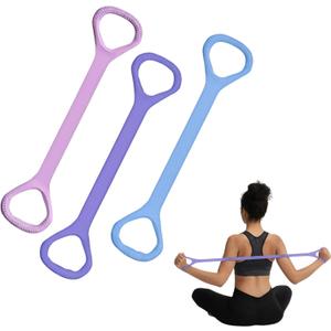 Figure 8 Fitness Resistance Band, Exercise Resistance Bands for Women, Resistance Bands with Handles for Arms, Back, Shoulders, Legs and HIPS Working Out (3Pcs)