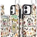 Lotadilo for iPhone 15 Wallet Case with Card Holder, Cute Designer Dogs Lover Girl Pattern Kickstand Magnetic Clasp Back Flip Folio Leather Cases for iPhone 15 Phone for Girls Women Men Boys Teens