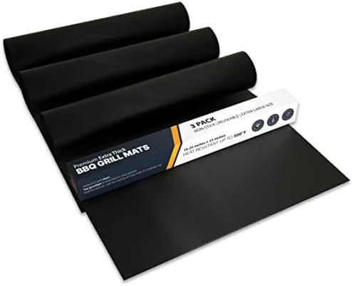 Linda's Essentials Extra Large Grill Mats for Outdoor Grill Mat (3 Pack) - Reusable Heat-Resistant Grilling Mats for Outdoor Grill, Non Stick Grill Matt, Easy Clean BBQ Mats for Outdoor Grills