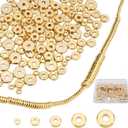 14K Gold Flat Spacer Beads, Disc Spacer, Gold Plated Solid Brass Beads for DIY Bracelet, Necklace Jewelry Making (6mm)