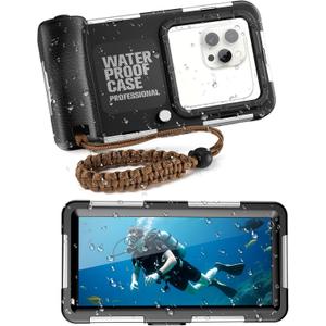 Diving Waterproof Phone Case, 2025 Professional Diving Outdoor Swimming Snorkeling Surfing Underwater Photo Video Housing for iPhone 16 Pro Max/16 Pro etc. Smartphones (Black) (2TH GEN-LEFT) Diving Waterproof Phone Case, 2025 Professional Diving Outdoor Swimming Snorkeling Surfing Underwater Photo Video Housing for iPhone 16 Pro Max/16 Pro etc. Smartphones (Black) (2TH GEN-LEFT)