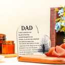 Maitys Dad Gifts from Daughter Son Kids Acrylic Heart Sign Birthday Gifts for Dad from Daughter Engraved Heart Acrylic Keepsake Paperweight for Daddy Papa