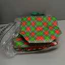 Sweetude 60 Pcs Reusable Christmas Tote Bags Bulk 12.6 x 9.8 x 4.3 Inch Red Green White Stripes Polka Dots Gift Bags with Handles Non Woven Snowflakes Xmas New Year's Shopping Holiday Party Supplies