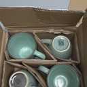 GBHOME Ceramic Coffee Mugs Set of 4, 12oz Stoneware Coffee Mugs Set For Dad Mom Women MEN, Light Weight Ceramic Coffee Cups for Latte/Tea/Beer/Hot Cocoa, Dishwasher & Microwave Safe, Pastel Green