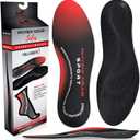 Physix Gear Orthotic Insoles for Men & Women - Arch Support Orthotics Insole, Orthopedic Insoles, Inserts for Men & Women, Foot Insoles for Plantar Fasciitis Comfort, Shoe Insert, Feet, Red/Black, L