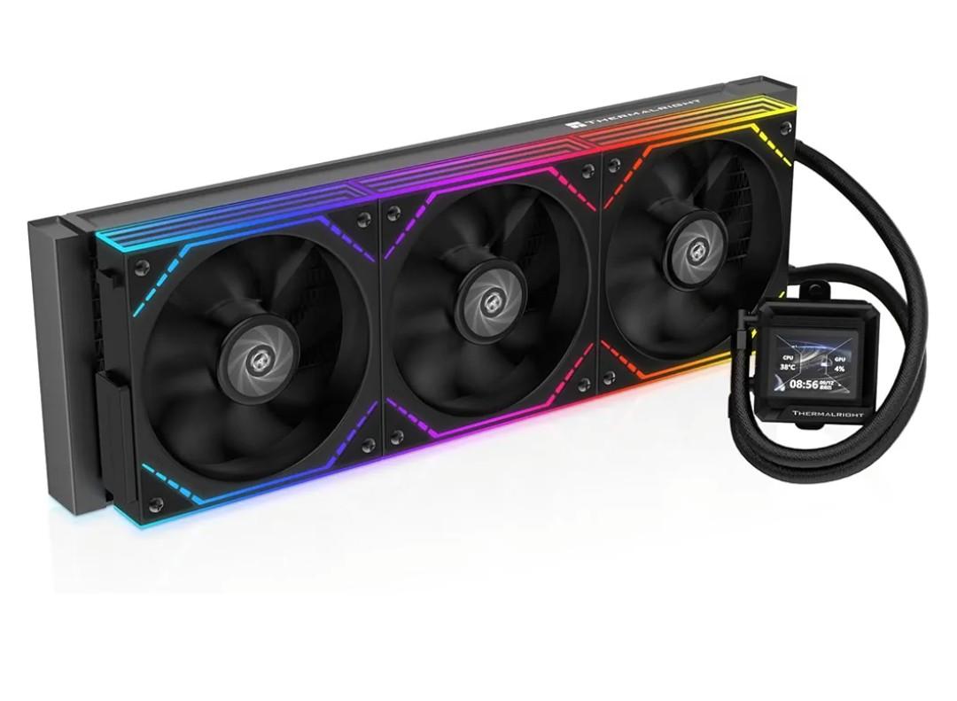 FW360 SE ARGB V2 360mm AIO CPU Liquid Cooler with 2" LCD Screen, 3 x TL-M12Q 120mm ARGB Daisy-Chain PWM Fans, 3000 RPM Pump, Intel LGA 1851/1700/1200/115X & AMD AM5/AM4, Black