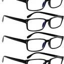 6-Pack Reading Glasses Blue Light Blocking,Spring Hinge Readers for Men Women,Computer Eyeglasses, 2.25