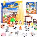 Nativity Scene Advent Calendar 2025 with Movable Figurines, 3D Printed Nativity Playset for Children,Christian Religious Christmas Story Playset Figurine for Toddlers