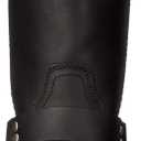 RIDETECS Mens 13in Harness Straps Heavy Duty Oiled Leather Motorcycle Boots, Black - Waterproof, Soft Toe, and Heel Motocross Boots For Men