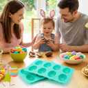 2Pcs 8-Cavity Silicone Easter Egg Molds, Egg Shaped Cake Pop Mold, Baking Supplies for Making Chocolate Jello Candy (Green)