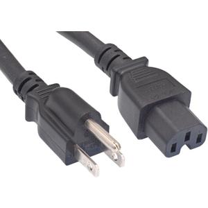 Cablelera North American Power Cord, NEMA 5-15P to IEC320 C15, 3', 14 AWG, 15A, 250V (ZWACPEAD-03)