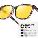 Night Driving Glasses for Women Men, Anti Glare Night Vision Glasses Polarized Yellow Lens for Driving UV400 Protection