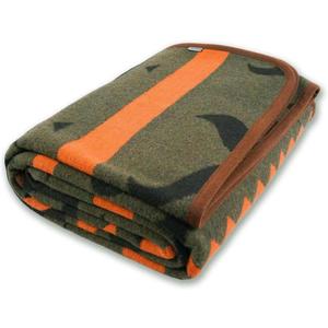 PuTian Merino Wool Blanket - Warm, Thick, Washable, 87" x 63" Large Throw for Outdoors, Camping,Couch, Bed, Travel - Super Soft Wool Blanket (Striped Fire Green)