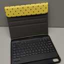 Keyboard Case for iPad 11th 10th Generation with Pencil Holder, Wireless Keyboard Cover for 11th A16 11-inch 2025, 10th Gen 10.9 Inch 2022, Polka Dot Yellow-Black