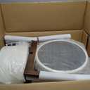 Wooden Dining Chairs Set of 2, Mid Century Modern Dining Chairs, Modern Fabric Thickening Upholstered Kitchen Side Chairs, Farmhouse Dining Chair for Dining Room Kitchen Living Room (Walnut + Light Gray)