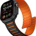 Magnetic Band Compatible with Apple Watch Bands 49mm 46mm 45mm 44mm 42mm Men, Soft Silicone Sport Strong Magnet Loop Replacement Strap for iWatch Ultra 3 2 1 Series 11 10 9 8 7 6 5 4 3 2 1 SE