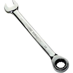 AERZETIX - C45514 - Manual Combination Open-End Wrench/Classic 13mm - Ratchet Wrench 13mm 12-Sided Ring/Eye - Metric - CR-V Steel for Tightening/Assembling - Polished Straight Handle - DIN 3113