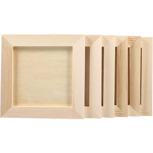 6Pcs DIY Wooden Picture Frames, 4. 7x4. 7 inch Unfinished Picture Frames Wood Photo Frames for Adults Arts Crafts DIY Painting Projects