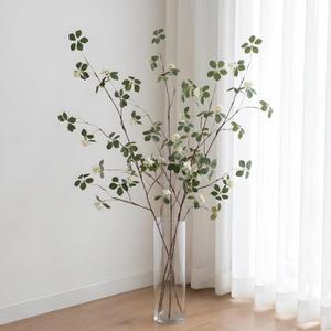 Daifunli 6 Pcs Tall Artificial Flower Branches for Vase, 47.2 Inches Fake Faux Flower Greenery with Long Stem for Wedding Home Table Centerpiece Indoor Decoration, Rattan Guanyin Lotus(Fresh) (White)