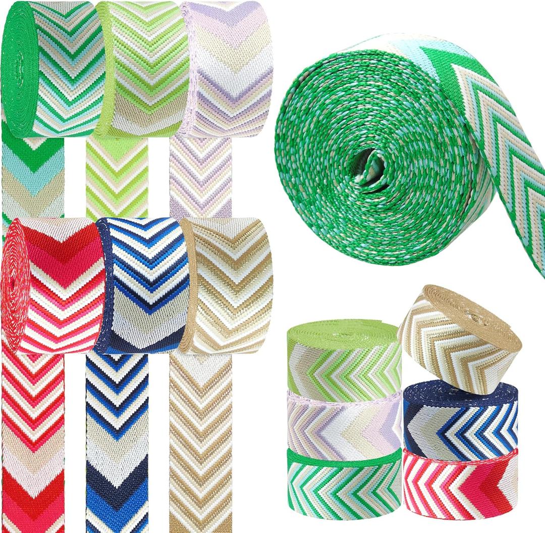 6 Rolls 1.5 inch Arrow Nylon Webbing Belt Webbing Straps Purse Straps Backpack Straps Nylon Belt for Seatbelt, Bags, Backpacks, Luggage