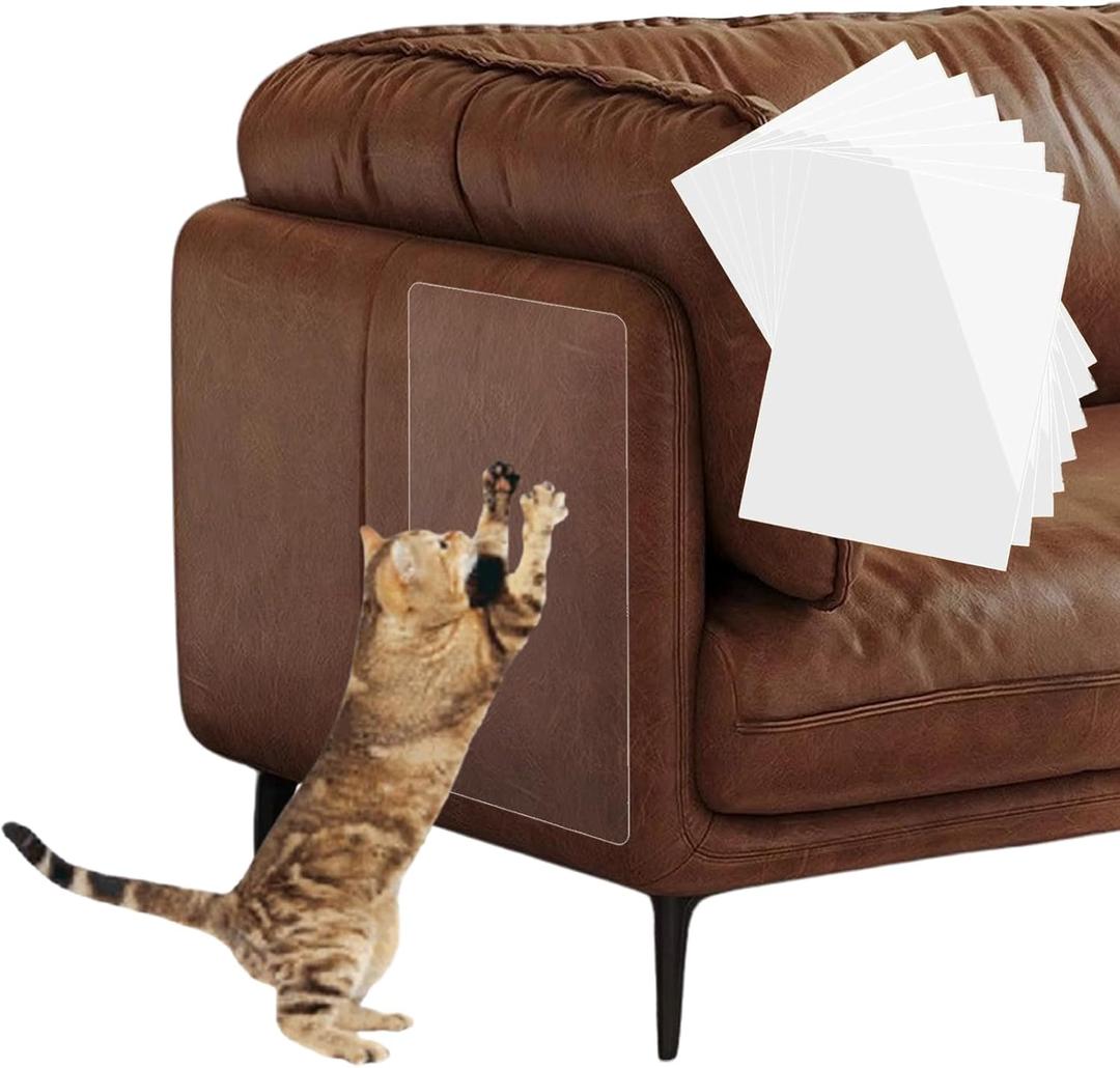 2 x Cat Scratch Furniture Protector - Couch Protector from Cat Claws, Anti-Scratch Leather Sofas Protection, Easy to Remove & No Trace, 8 Pack