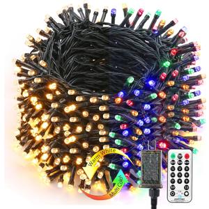 Brizled Christmas Lights, 344.16ft 1000 LED Color Changing Christmas String Lights with Remote, 11 Modes Xmas Tree Light Warm White & Multicolor Xmas Light Green Wire for Home Wedding Party