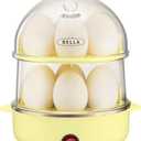 BELLA Rapid Electric Egg Cooker and Omelet Maker with Auto Shut Off, for Easy to Peel, Poached Eggs, Scrambled Eggs, Soft, Medium and Hard-Boiled Eggs, 14 Egg Capacity Tray, Double Tier, Yellow