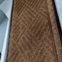 MBIGM Bullnose Non-Slip Stair Treads w/Reusable Adhesive 14 Pack 9.5" x 30" Wooden Steps Protection - TPU Backing with Steel Reinforcement - Anti-Slip Solution Basketweave Brown Non Slip Stair Tread