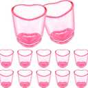 12 Pack Pink Shot Glass Set, Heart Shaped Shot Glasses Set 1.5 oz Plastic Shot Glass with Heavy Base, Shot Glasses for Whiskey, Spirits & Liquors Valentine's Day, Bachelor Party, Mother's Day Decor