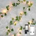 Suddus Vine with Fairy Lights Plug in, 33ft 100 LED Ivy String Lights Connectable with Remote, Leaf Light for Bedroom, Room, Wall, Garden, Party, Wedding Dorm Decor (Warm White)