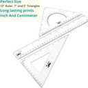 3 x Mr. Pen Triangle Ruler, Protractor, Math Set - 3 Pack, Square Ruler, Protractor for Geometry