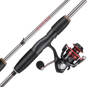 Sougayilang Ultralight Fishing Rod Reel Combos,Portable 2-Piece Spinning Fishing Pole with Stainless Steel Guides (Red)