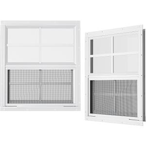 2 Pack Shed Windows 30" W x 36" H Flush Mount, Household Windows for Playhouses, Barns, Chicken Coop