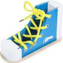 Shoe Ties Practice for Kids Learn to Tie Shoes with Wooden Lacing Sneaker Shoelaces a Shoe Educational Toy