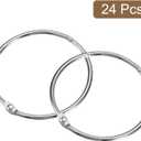 uxcell 24Pcs 2 Inch Shower Curtain Rings Rustproof Metal Round Shower Hooks Snap Joint Design for Bathroom Shower Rod, Silver
