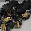 6 Pcs 1 Inch Ratchet Straps Heavy Duty 20ft Tie Down Strap Ratchet with Hooks, 2200 LBS Break Strength, Black Cargo Ratchet Straps for Motorcycle Straps Tie Downs, Appliances, Equipment