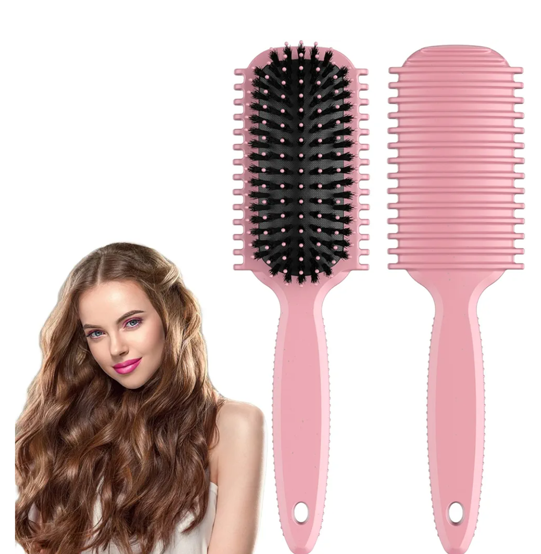 Curl Defining Brush, 1 PCS Curly Hair Brush, Curl Define Styling, for Combing and Shaping Men's and Women's Curls to Reduce Pulling (Pink)