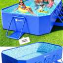 StarOcean 2026 Foldable Pool, Large Non-Inflatable Swimming Pool for Kids,Adult Collapsible Pools Hard Plastic Shell, Oversized Thickened,Portable Folding Kids Pools for Backyard 90"x50"x20"-Blue