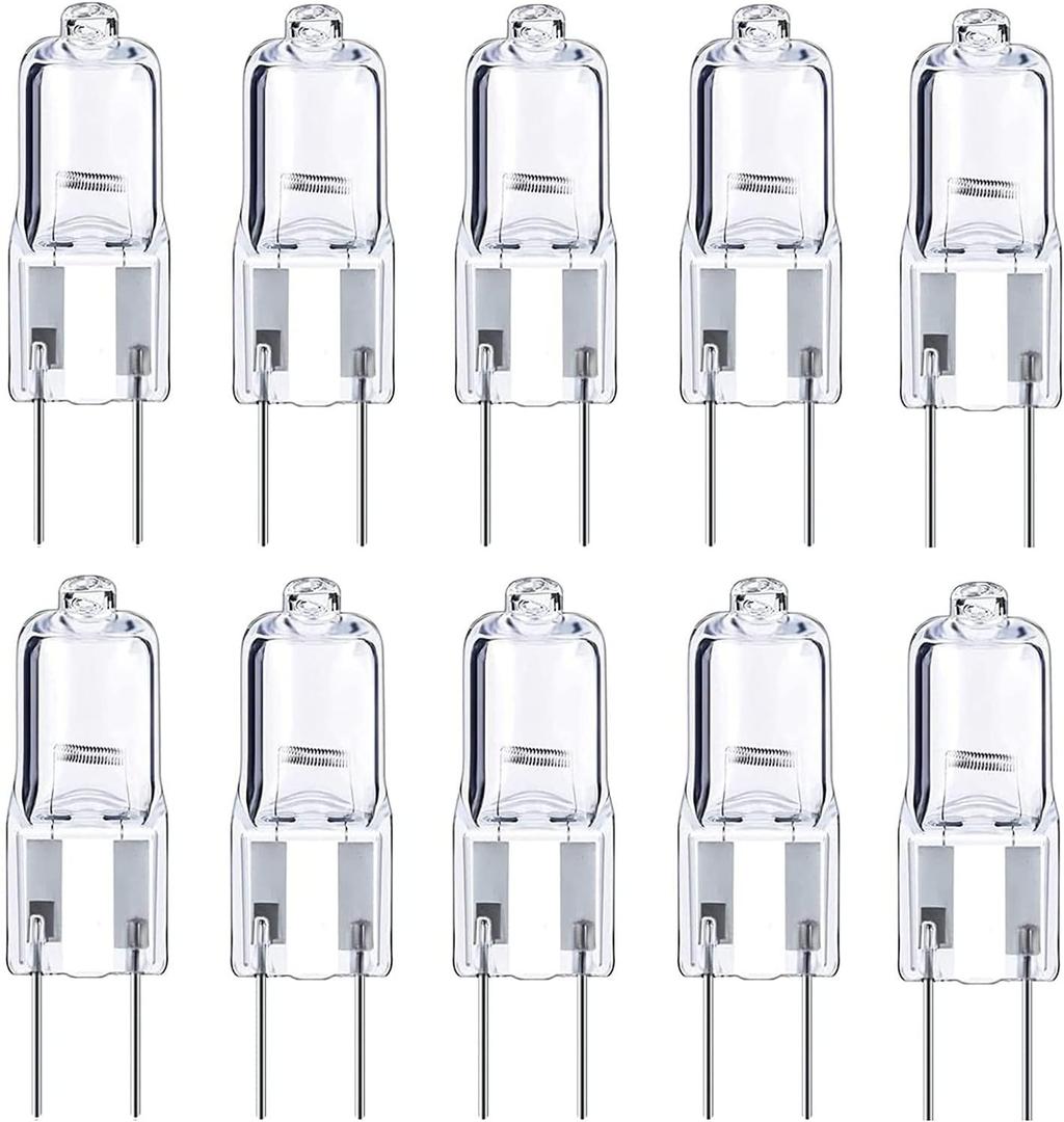 GY6.35 Light Bulbs, 12V 50W Crystal Clear Halogen Bulb 2 Pin, T4 JC Bi-Pin Base G6.35 Capsule Bulb, Dimmable, 2700K Warm White, 2 Prong for Pendant Light Table Lamp (watts, 50)