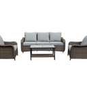 HGTV Ensley 4-Piece Wicker Sofa Set (Brown) Outdoor