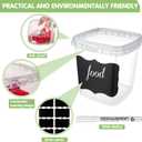 Jinei 50 Pcs 16 oz Plastic Deli Containers with Lids Clear Square Food Storage Containers Stackable Airtight Square Container with Lids with 9 Labels and Marker for Kitchen Storage Meal Take out