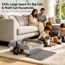 KalraMay XXXL Extra Large Stainless Steel Litter Box, Dark Gray