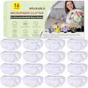 16 Pack Steam Cleaner Attachments Compatible with Bissell Steam Shot, Wagner, McCulloch, Comforday, PurSteam, etc -Reusable Washable Microfiber Steam Cloth Accessories for Handheld Steam Cleaner