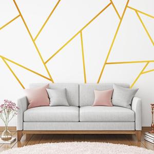 Hoolerry 24 Pcs Gold Wall Decals Peel and Stick 70.8 x 1.2 Inch Gold Tape for Wall Decor Metallic Line Adhesive Tile Stickers Mirror Stickers Graphic Tape for Home Crafts Decoration