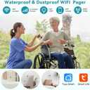 WiFi Caregiver Pager Life Alert Systems for Seniors No Monthly Fee App Control Medical Alert Systems for Seniors, 1Waterproof Call Button+ 1Watch Button 1Receiver(Only Supports 2.4GHz Wi-Fi)