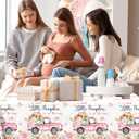 Little Pumpkin Baby Shower Table Cloths,Plastic A Little Pumpkin is On The Way Tablecloth Rectangle Pink PUM pkin Table Cloths for Girl Fall Baby Shower Party Supplies