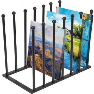 Metal Art Drying Rack Heavy-Duty Paint Display Stand Adjustable Multi-Tier Canvas Storage Organizer Rack for Boards, Painting Panels, Frames, Large Artworks - Studio & Gallery Essential